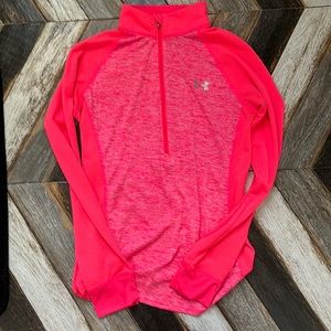 Under Armour bright pink half zip